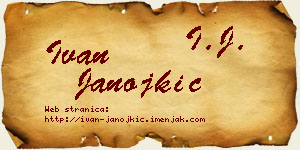 Ivan Janojkić vizit kartica